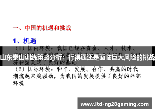 山东泰山训练策略分析:行得通还是面临巨大风险的挑战 山东泰山训练策略分析:行得通还是面临巨大风险的挑战